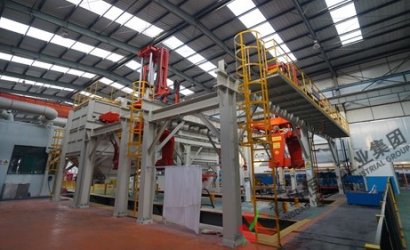 與越南客戶簽訂V法造型線一套及Q3720吊鉤拋丸機(jī)一套