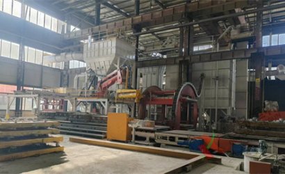 青島恒林工業(yè)集團(tuán)為湖州三一重工設(shè)計(jì)制作的水玻璃砂自動(dòng)化造型線