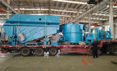 青島恒林工業(yè)集團發(fā)印度塔塔集團40噸/小時砂處理配900*760*350/350水平無箱造型線第1車